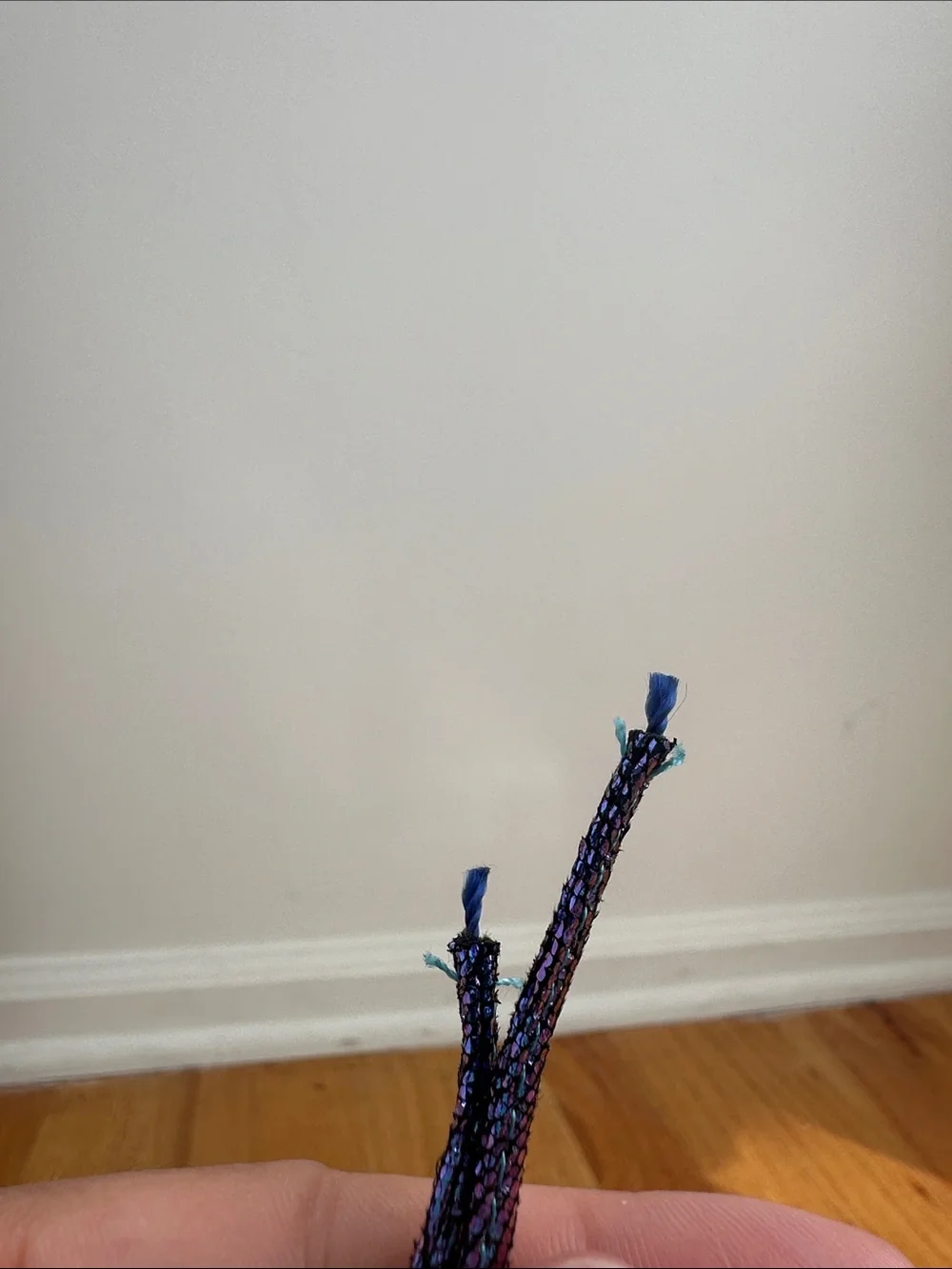 Iridescent Blue/Purple Lace-Up Heeled Sandals - Picture 10 of 10